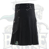 Black Cargo Kilt – Stylish & Functional Scottish Utility Kilt